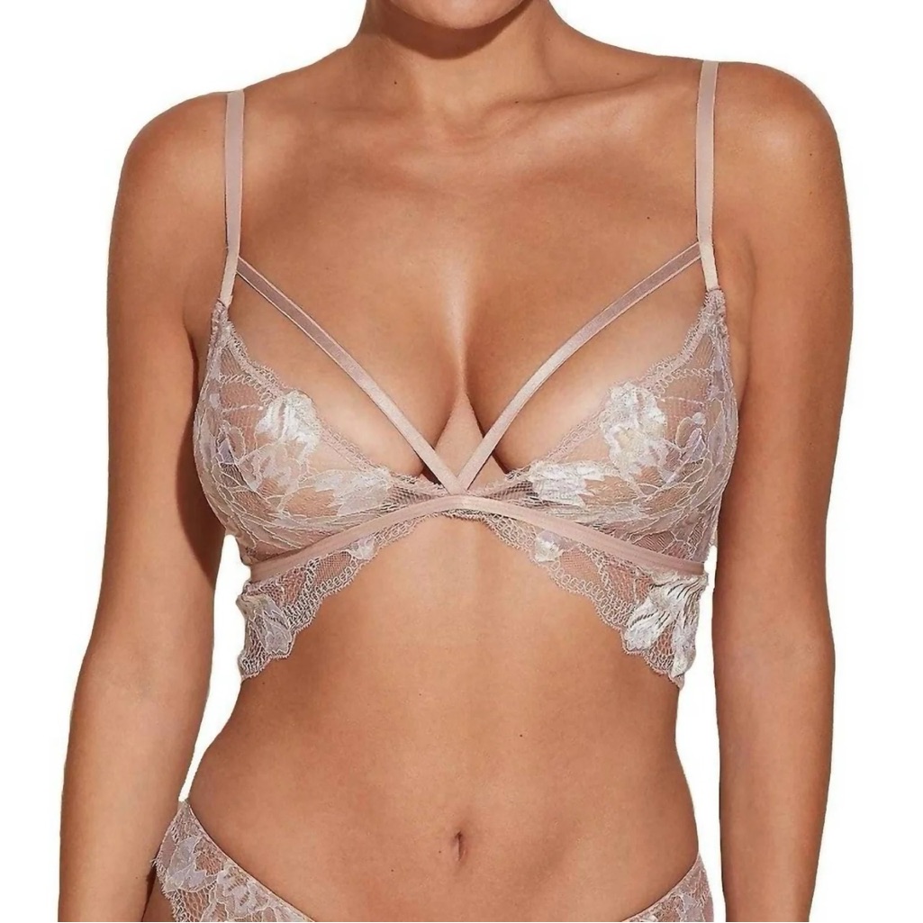 Nwt Cosabella Paradiso Triangle Lace Bralette In Mandorla